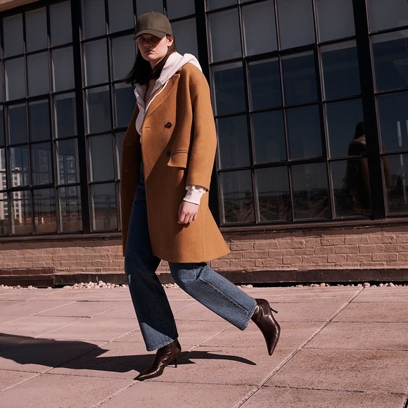 NWTs Madewell Haydon Camel Wool Cashmere Blend Long Coat in Insuluxe Fabric - Picture 3 of 12